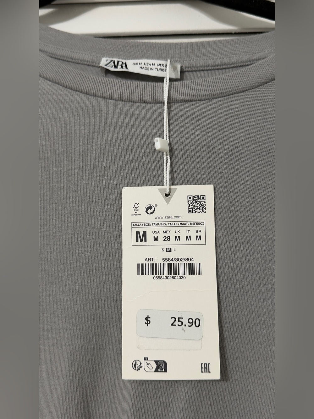 Zara Long Sleeve Crew Neck Bodysuit - Gray - Picture 2 of 5